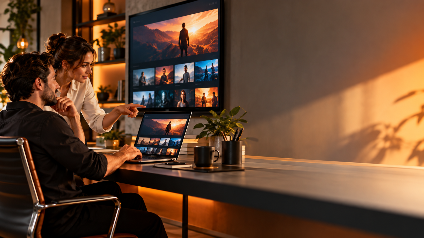 Home viewing scene illustrating a reseller customer setup